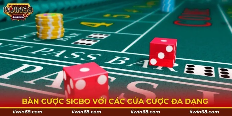 Bàn cược Sicbo với các cửa cược đa dạng 
